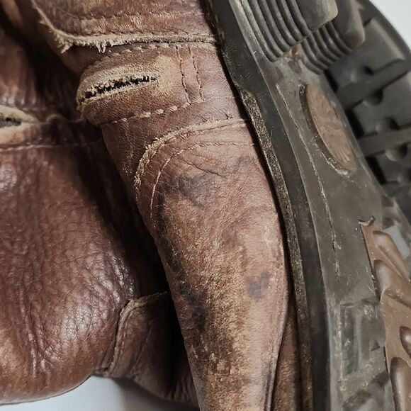 - Ugg Australia Bellevue Brown Leather Shearling Moto Boots Size 10 - Picture 6 of 9